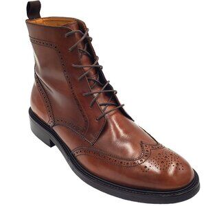 Louie Sao Paulo Men's size 7/7.5 Brown Leather Lace up Boots 40
